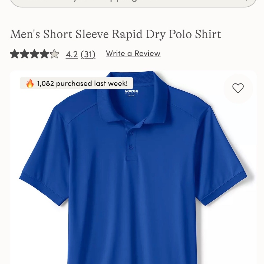 Land’s End Rapid Dry Polo